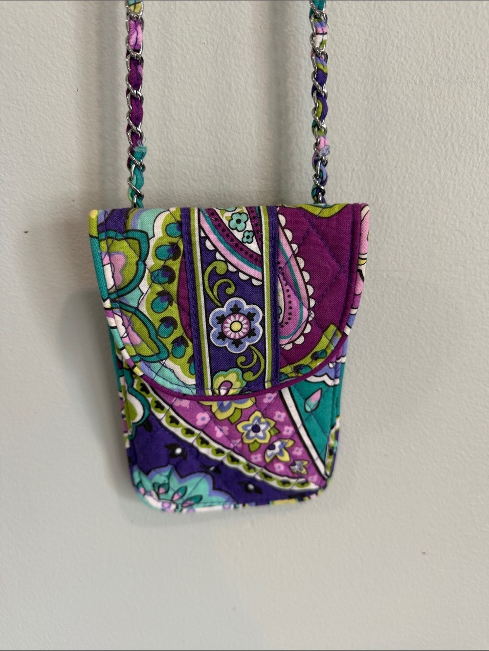 Vera Bradley Purple Multi Paisley Quilted Crossbody